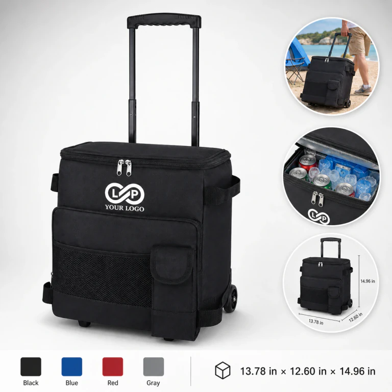 Outdoor Camping Foldable Multi-Purpose Rolling Cooler Bag with Wheels