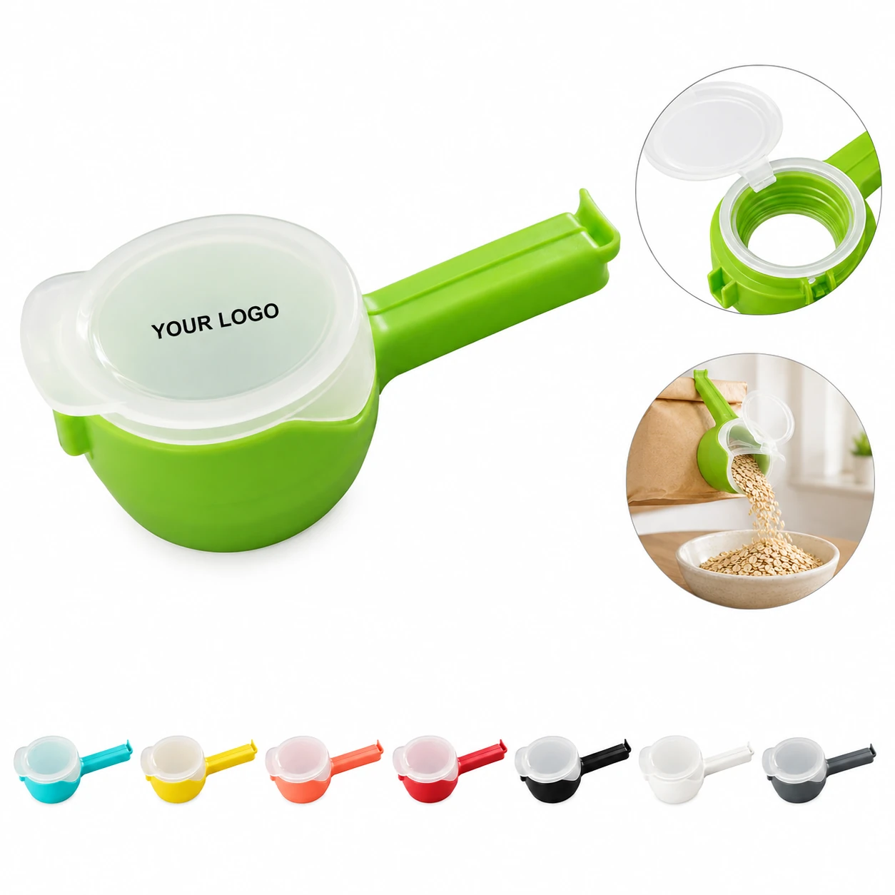 Multipurpose Pour Spout Food Bag Sealing Clips, Customizable Logo