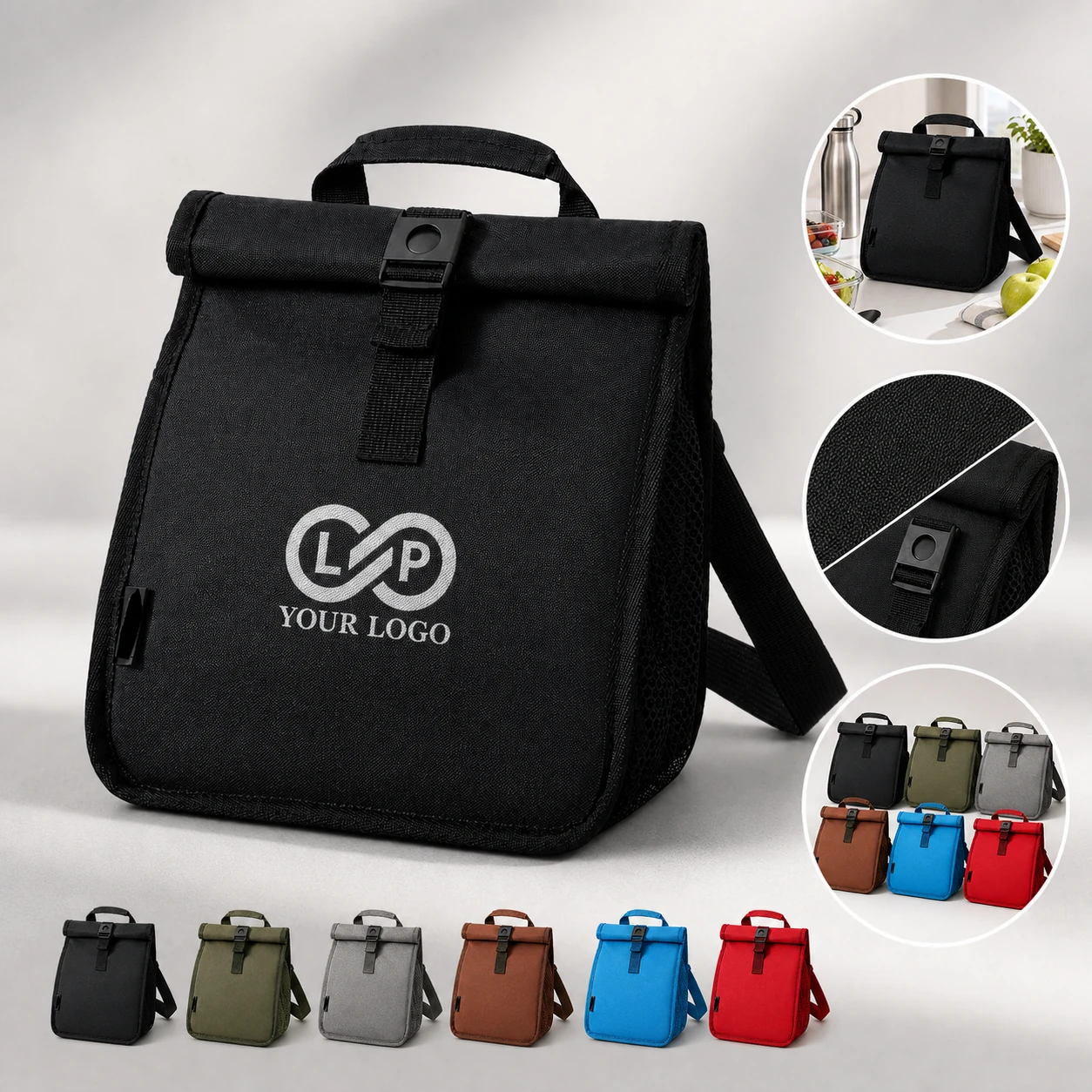 Reusable Large Capacity Foldable Insulated Oxford Lunch Bag