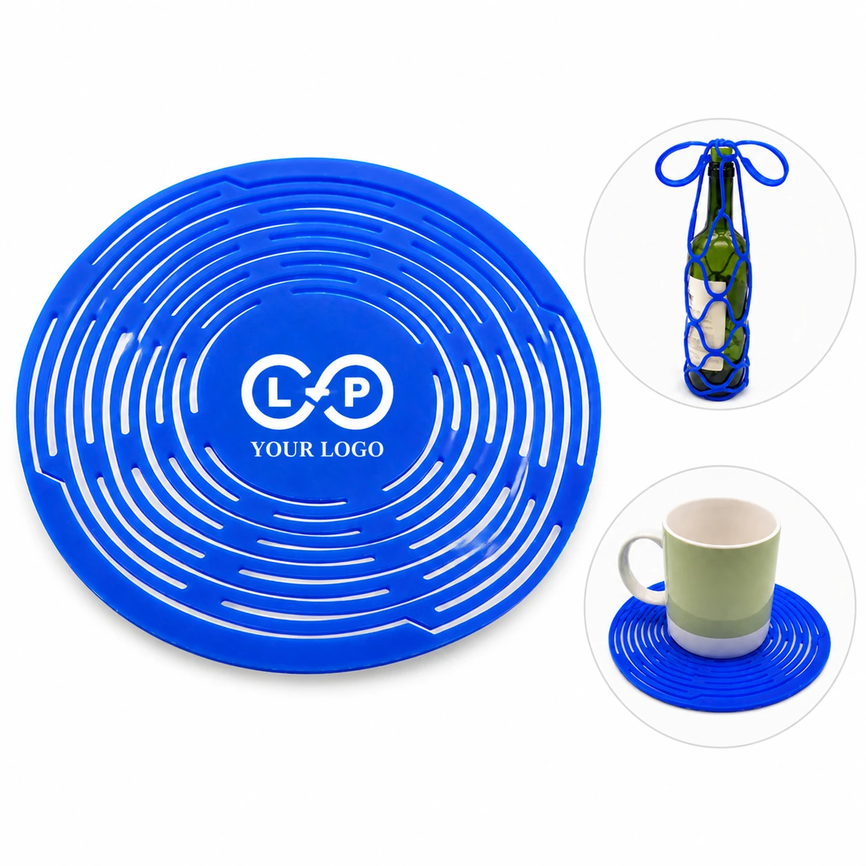 2 in 1 Foldable Silicone Wine Bottle Carrier Cup Coaster