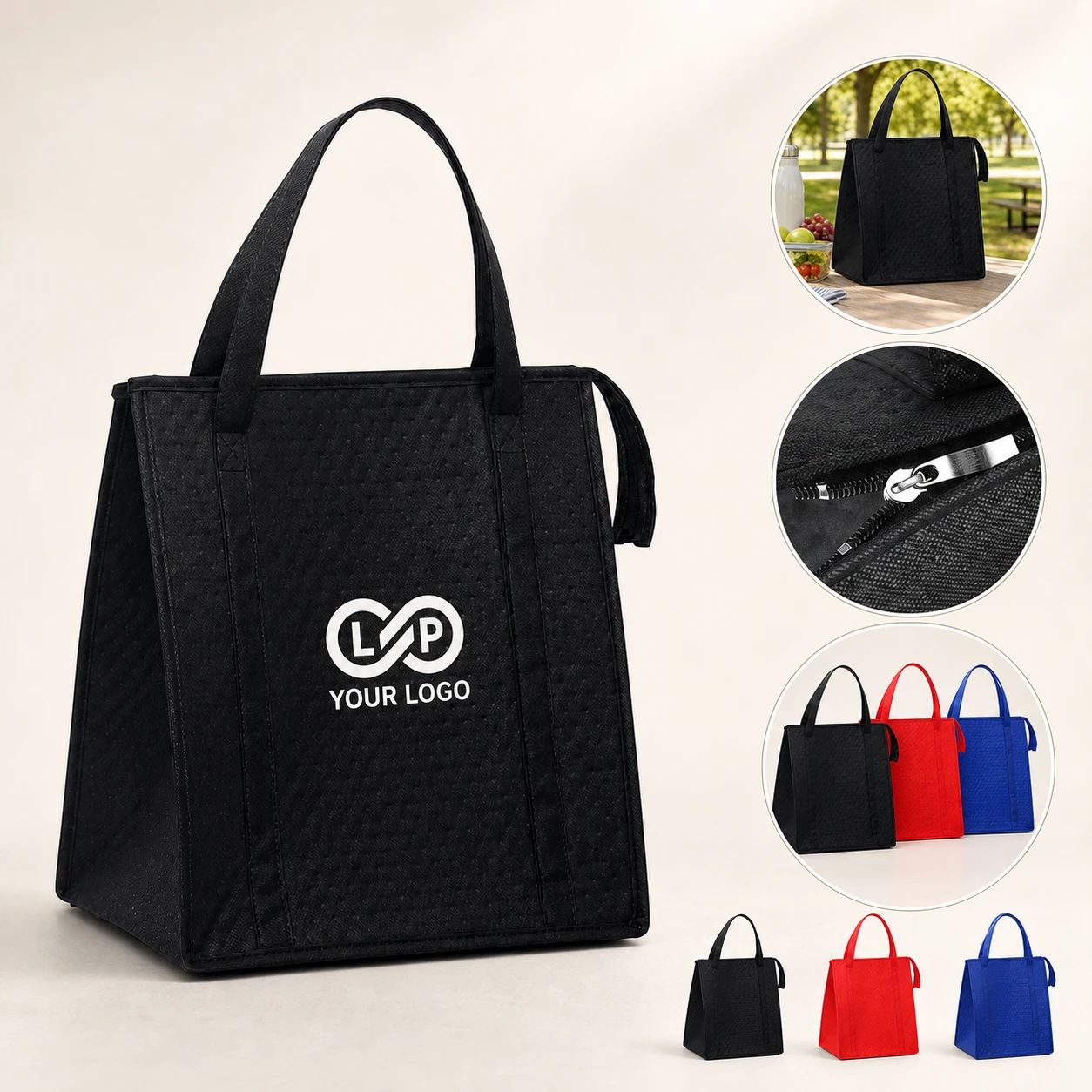 Reusable Multi-Purpose Large Capacity Non-Woven Insulated Food Bag