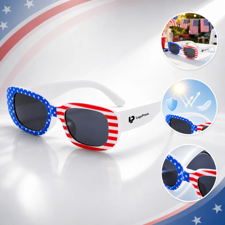 Trendy Retro Patriotic Sunglasses for 4th of July UV Protection