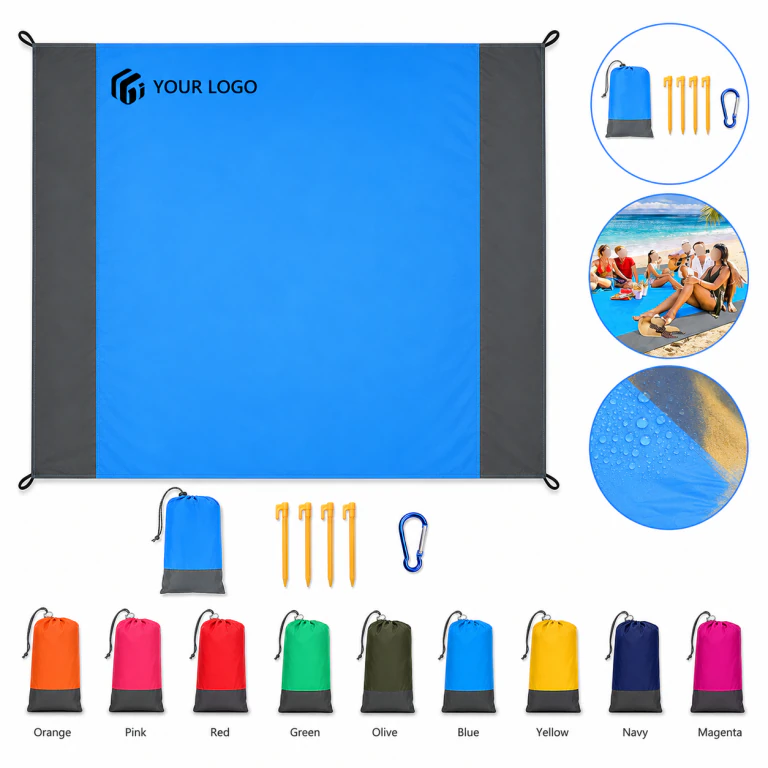 Large Ultralight Waterproof Picnic Camping Beach Mat Stakes Sandproof