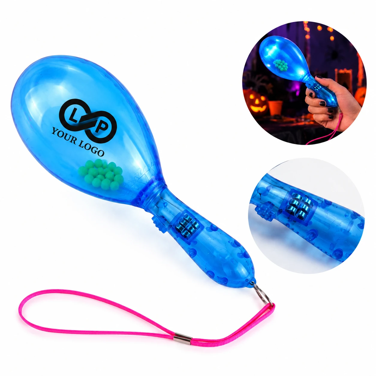 Halloween Party Light Up Flashing LED Maracas Hand Shakers