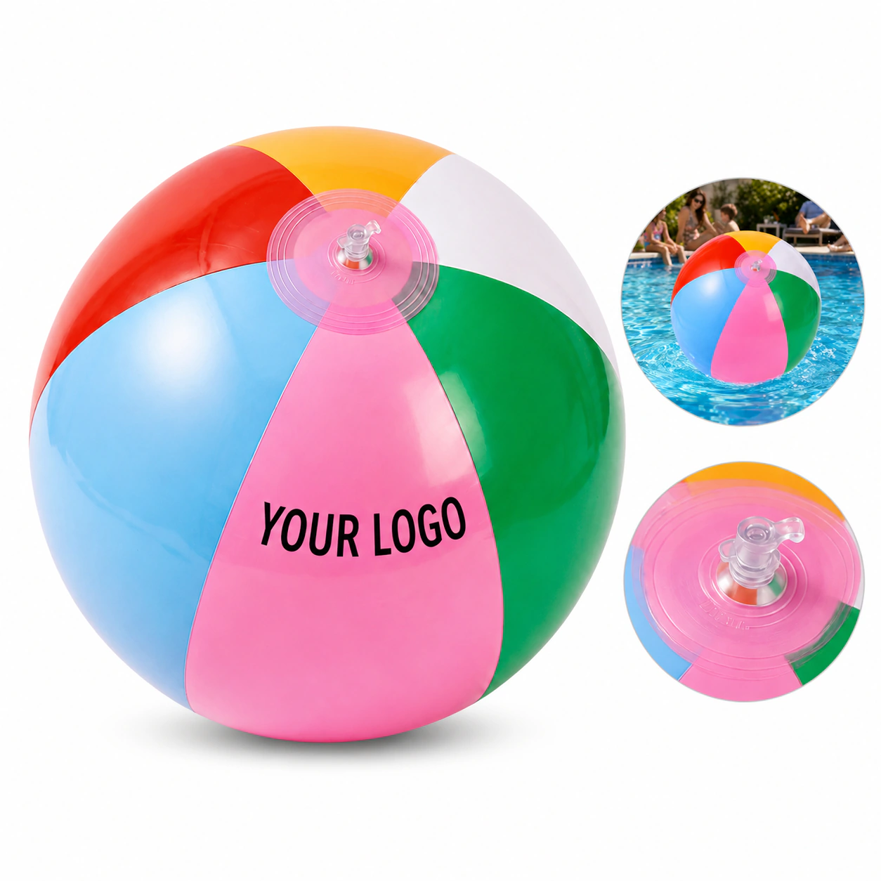 8" Waterproof Colorful Inflatable PVC Beach Ball for Kids