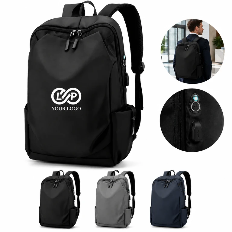 15.6-inch Laptop Backpack with USB, Earphone Port and Multi Compartments