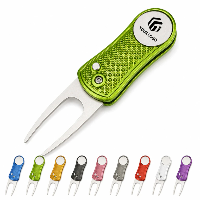 Foldable Metal Golf Divot Repair Tool with Ball Marker