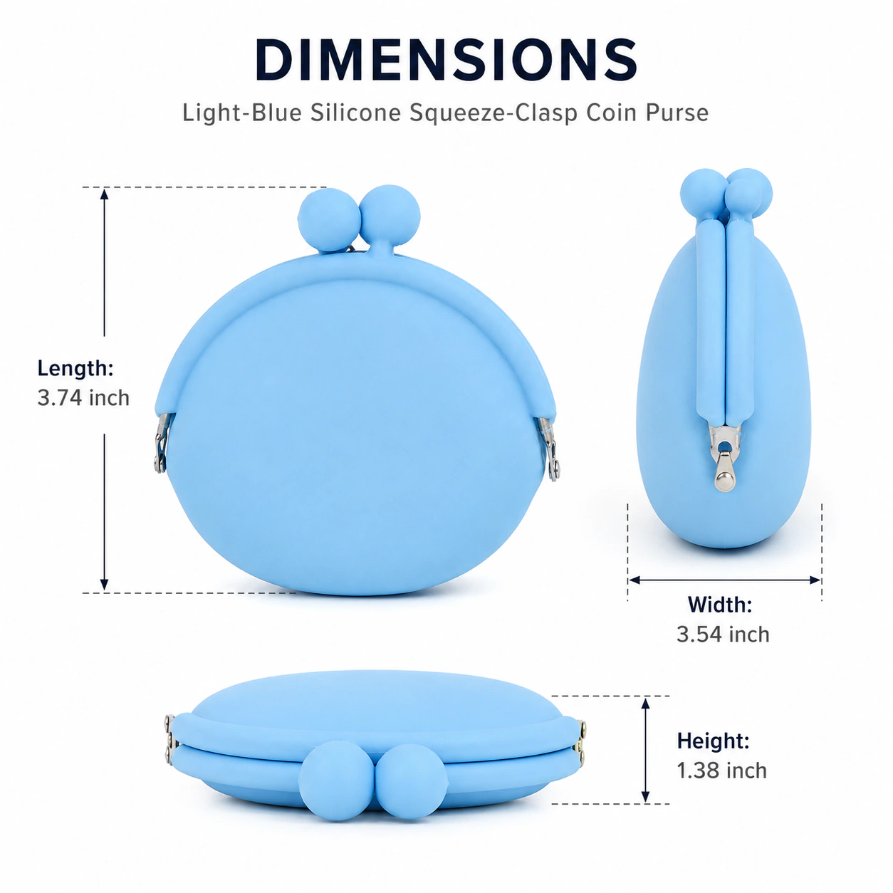 Durable Resuable Cute Waterproof Silicone Coin Purse Wallet