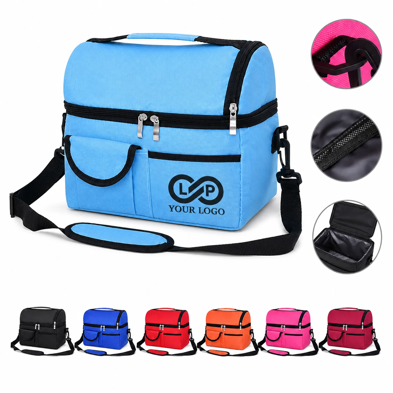 Picnic Crossbody Double-Layer Insulated Lunch Cooler Bag