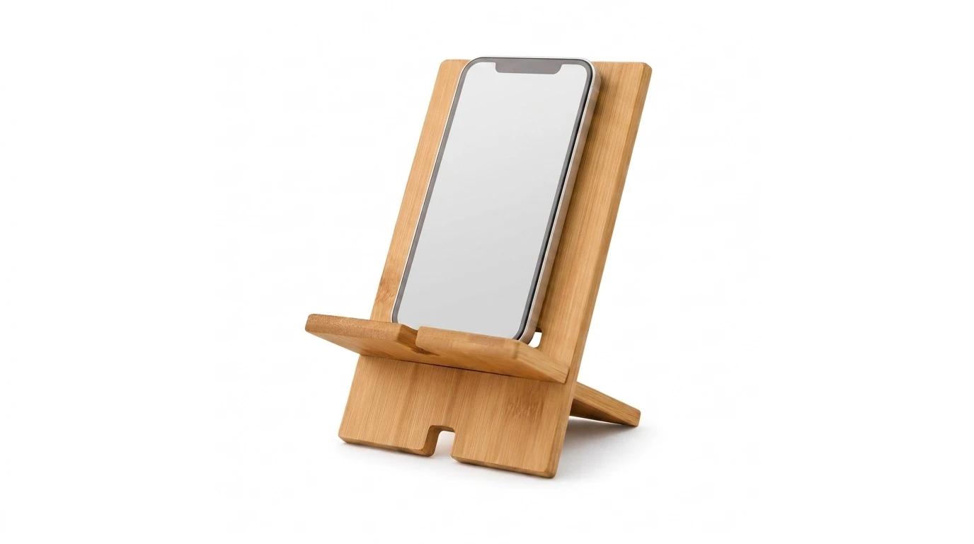 Detachable Wood Phone Holder with Charging Hole for Desk Kitchen