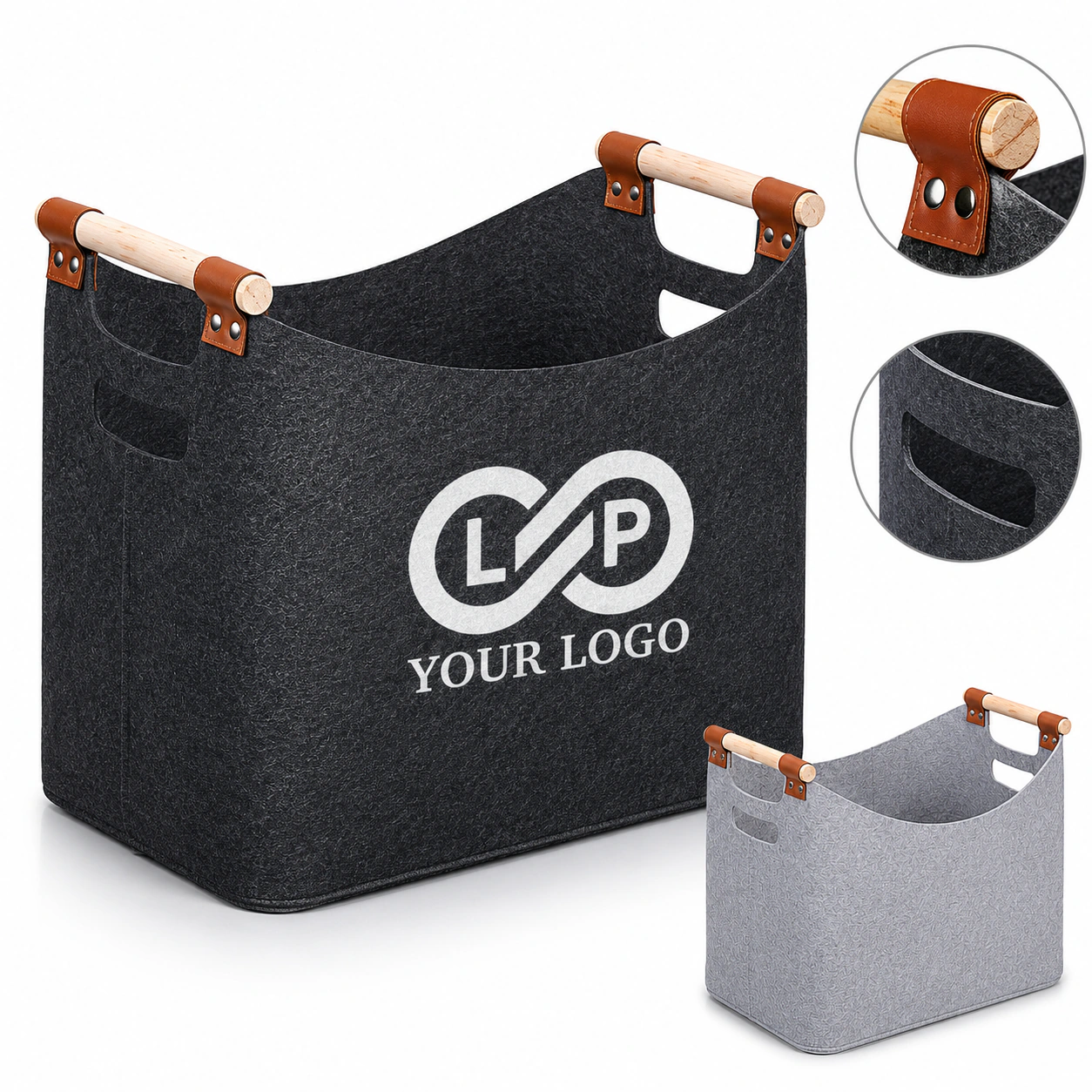 Large Capacity Felt Storage Basket Handheld Shopping Bag