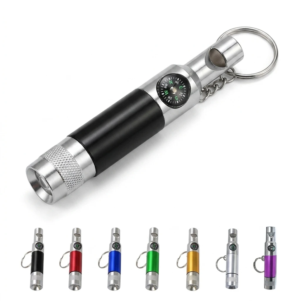 Multifunctional Outdoor 3-in-1 Whistle Compass Light