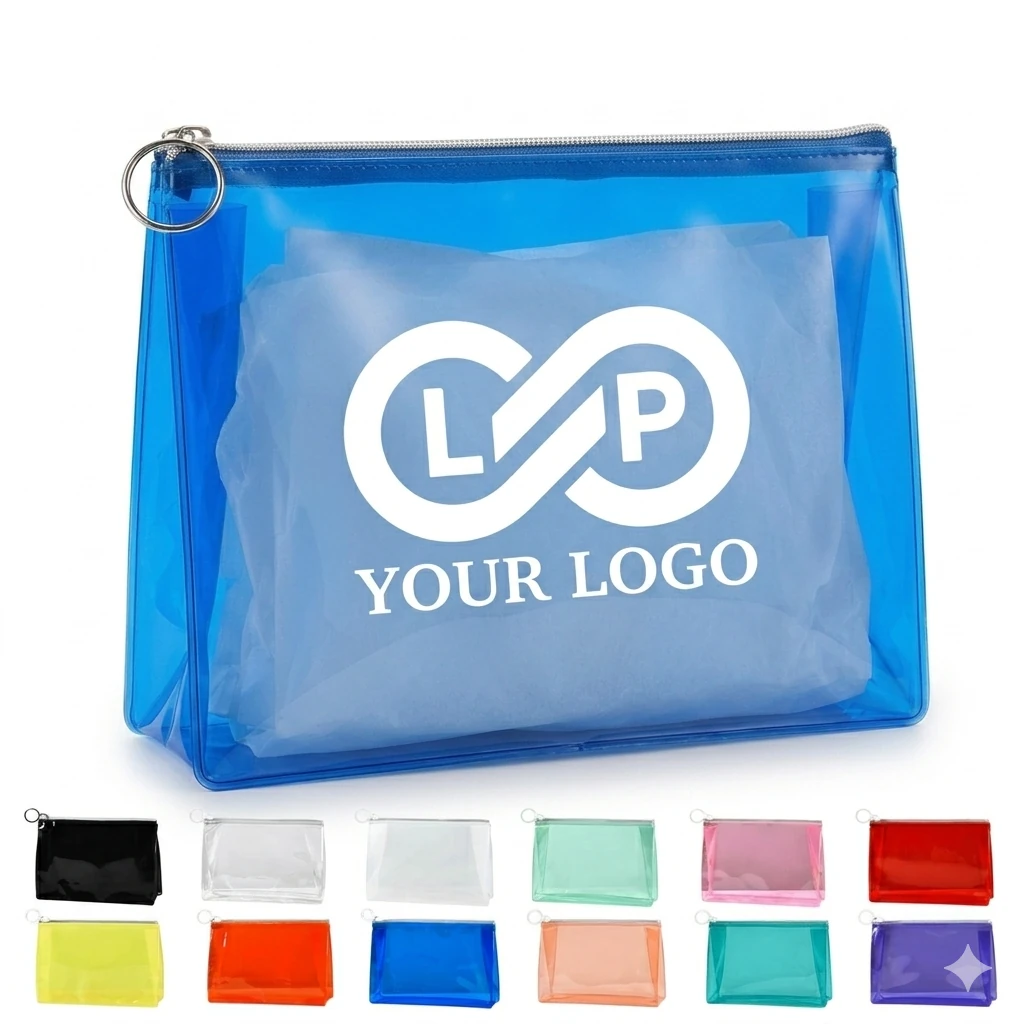 Clear Travel Makeup Organiser Pouch with Zipper TSA Approved