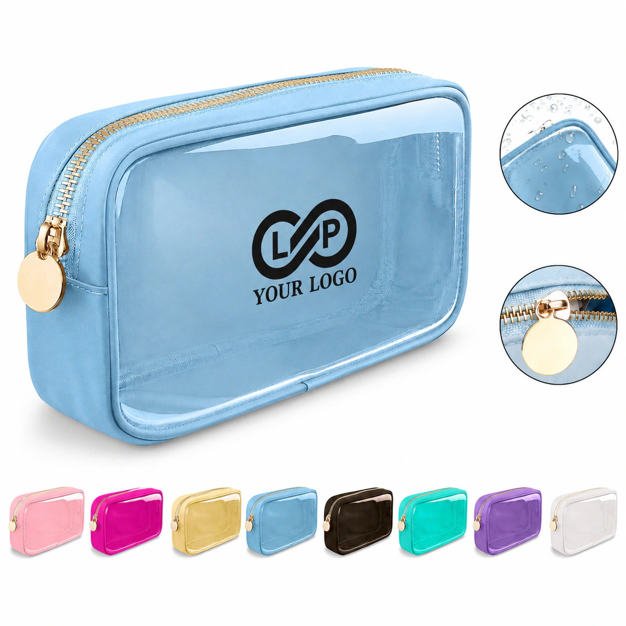 Waterproof Clear Toiletry Cosmetic Storage Bag with Zipper