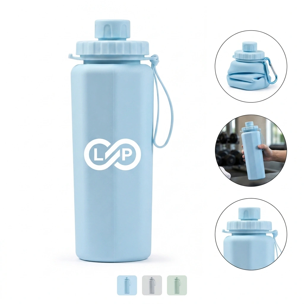 20 oz Leak-Proof Travel Sports Collapsible Water Bottle BPA Free