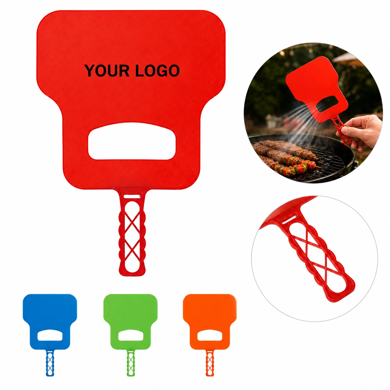 Heat Resistant Lightweight Durable Plastic Barbecue Hand Fan