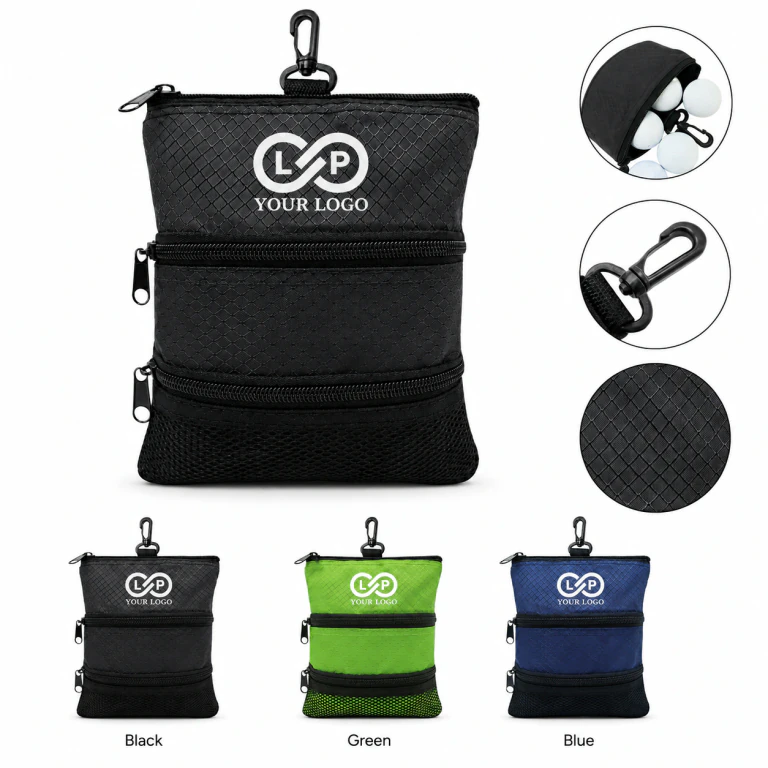 Versatile Multi-Pocket Portable Durable Hook Golf Pouch Bag