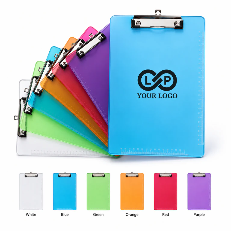Transparent Color Profile Office A4 Plastic Clipboard with Hook