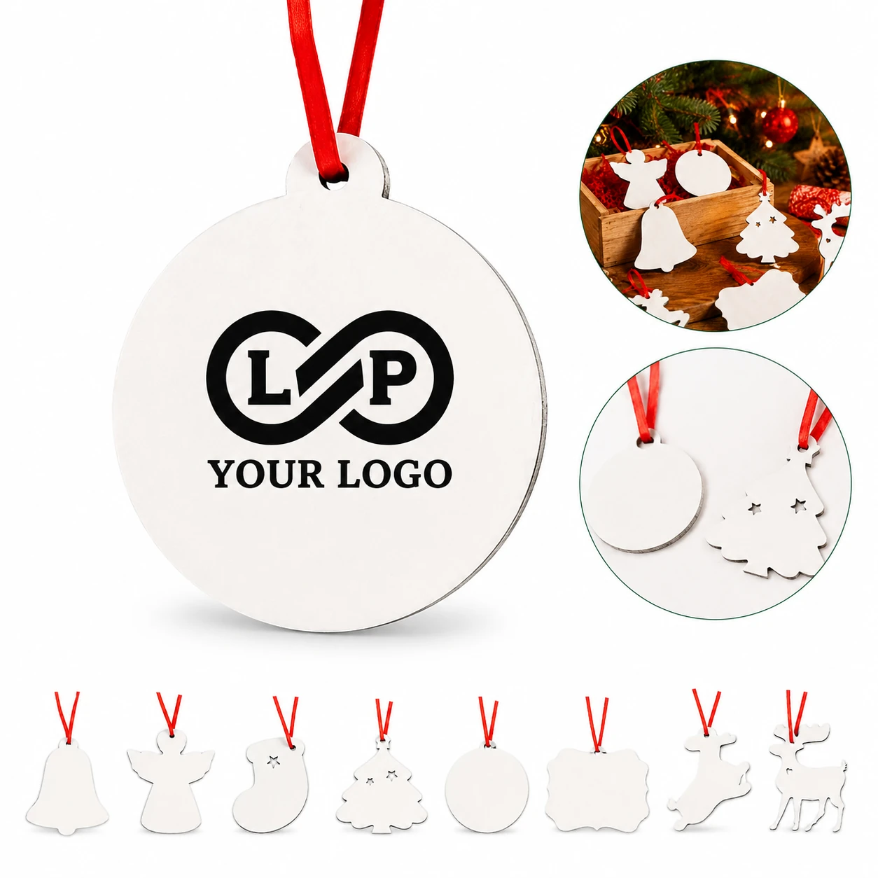 Wooden Blank Thermal Transfer DIY Christmas Tree Pendant