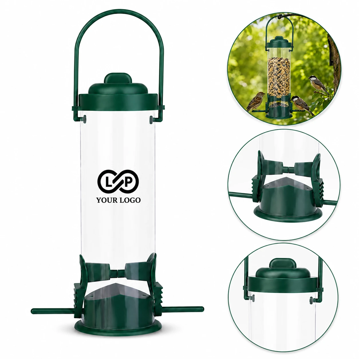 Hanging Outdoor Garden Pet Food Dispenser Bird Feeder