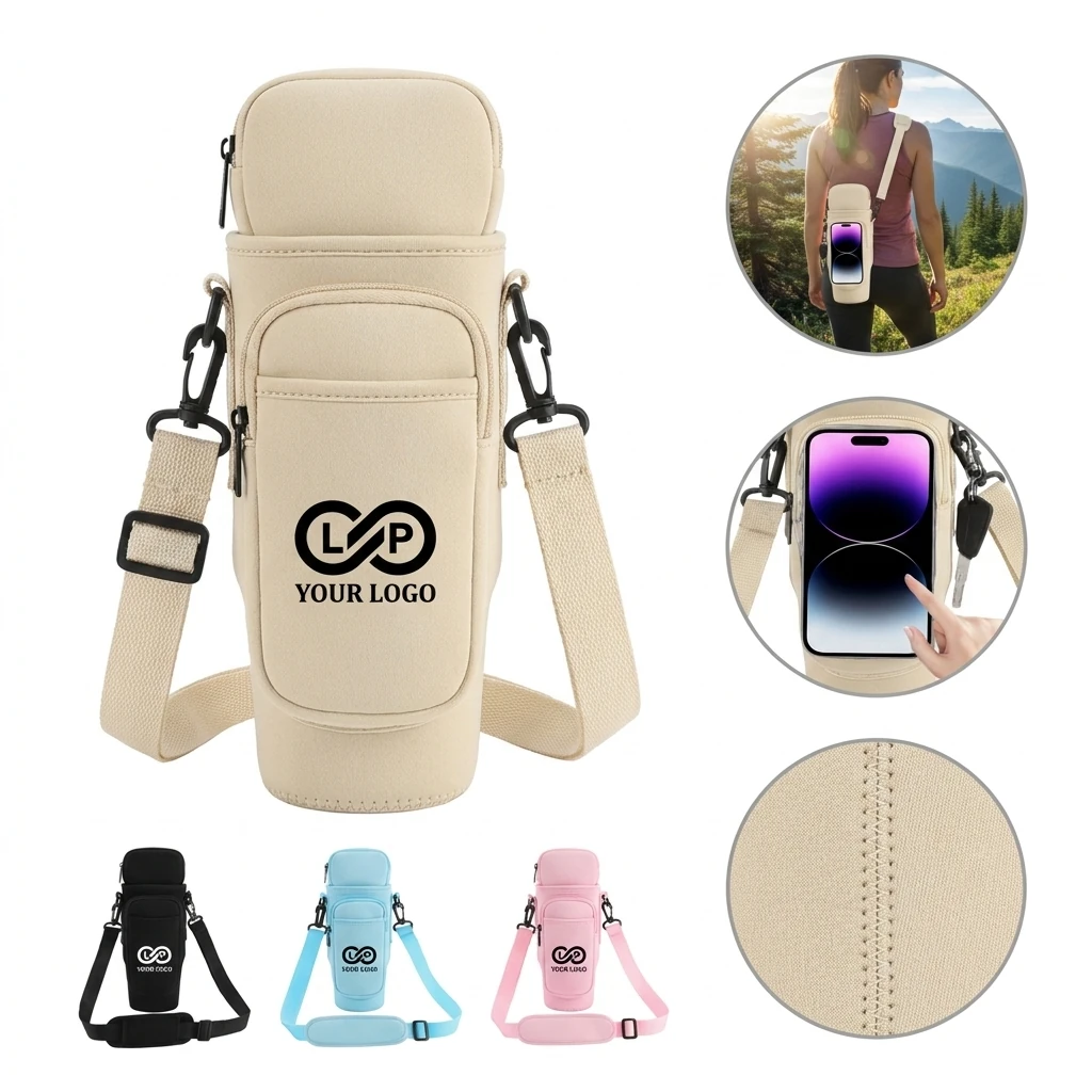 40oz Tumbler Carrier Bag with Touch Screen Phone Pocket & Strap