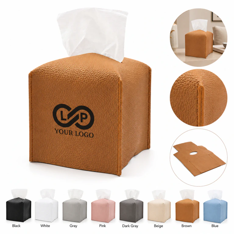 PU Leather Tissue Box Cover: Stylish, Durable Organizer for Home & Office