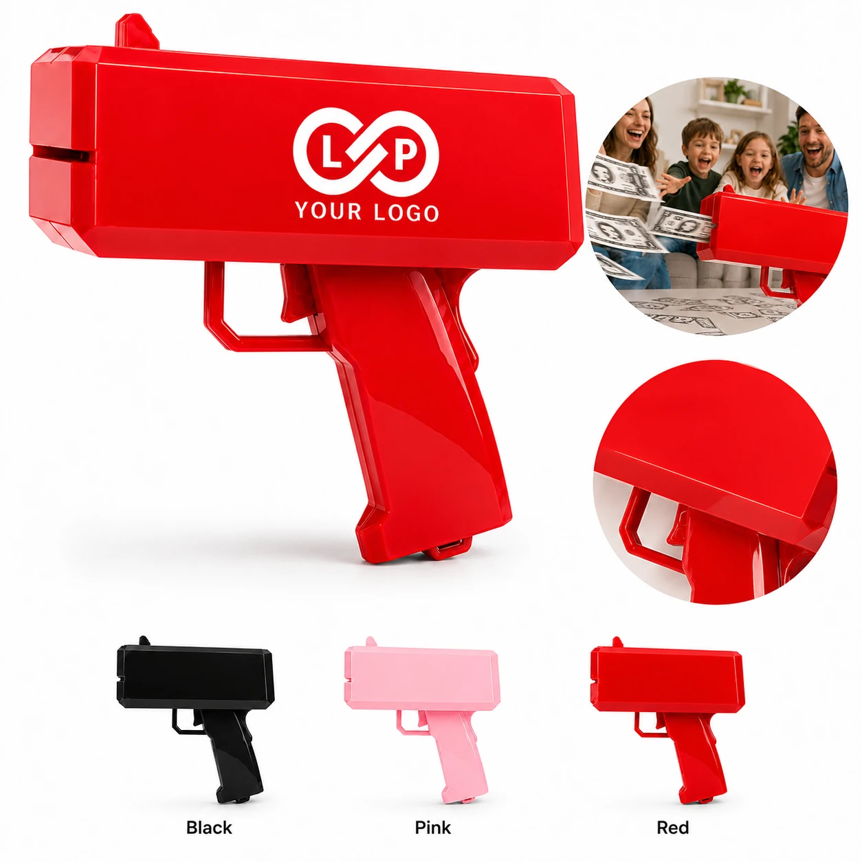 Electric Parent-Child Interactive Toy Money Spray Gun Plastic