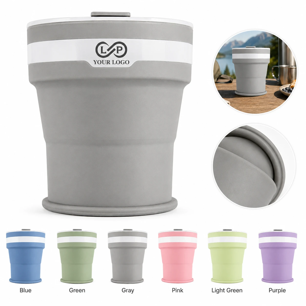 Collapsible Portable Healthy Silicone Coffee Water Cup
