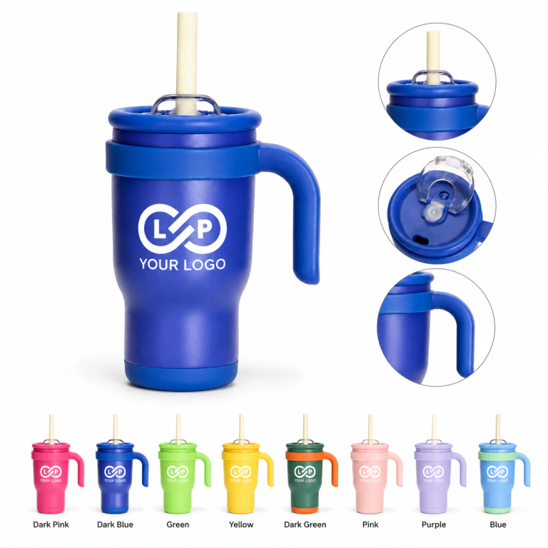 Portable Handle Straw Stainless Steel Thermos Cup