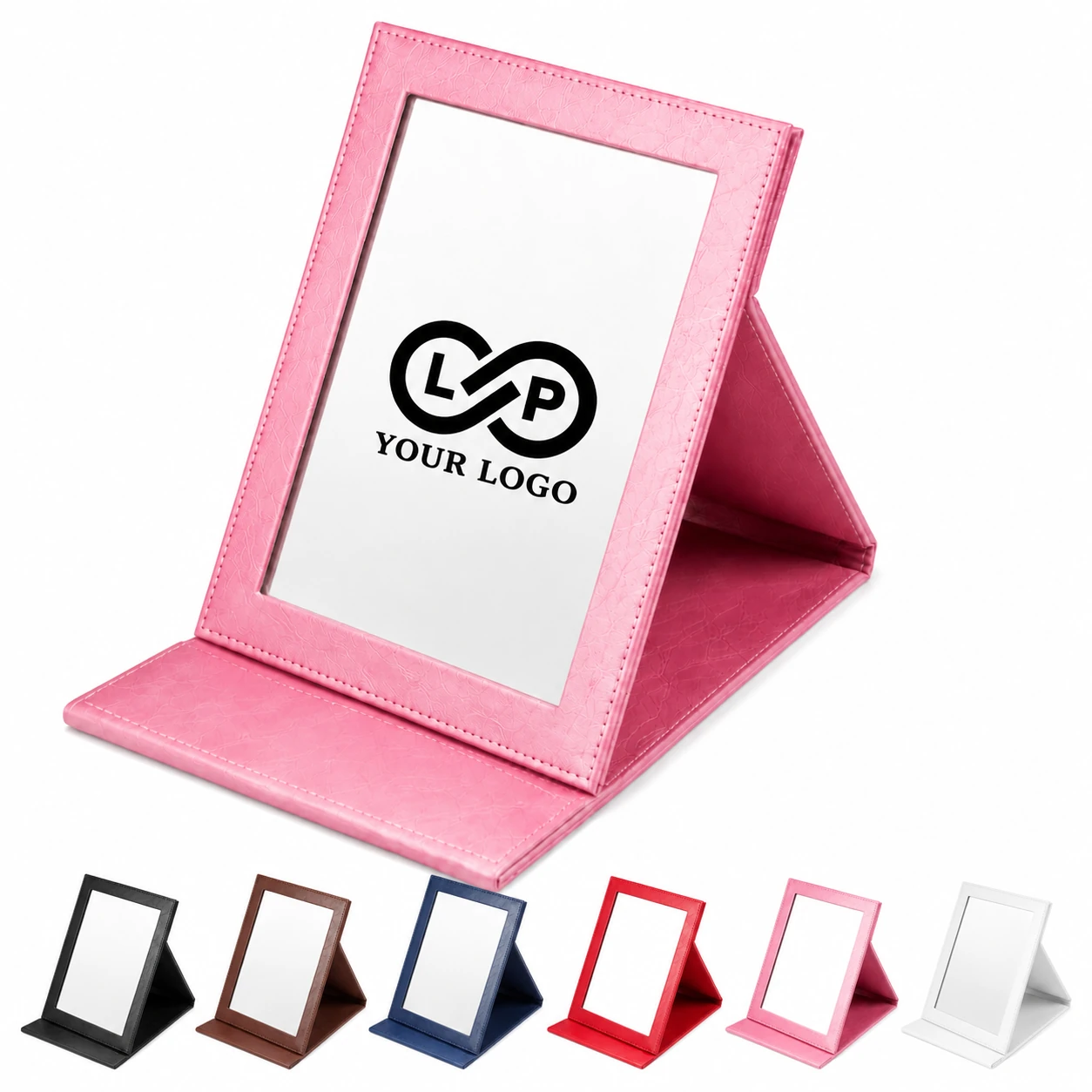 Folding Portable Slim Adjustable Travel Mirror with Stand