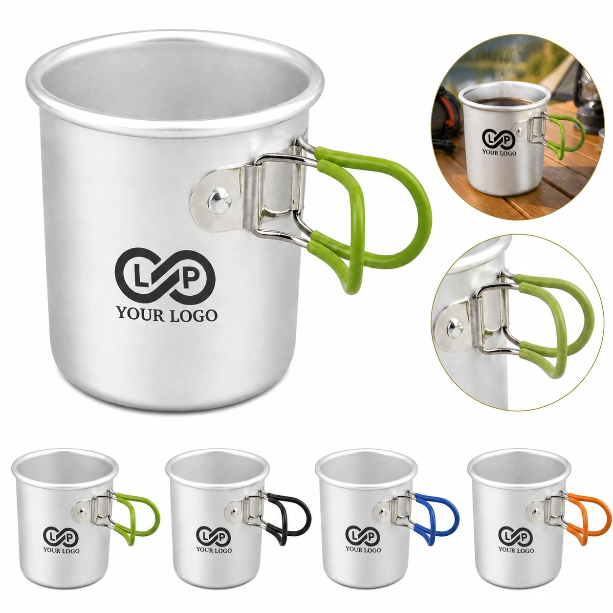 Outdoor Folding Camping Mug Aluminum, Lightweight for Hiking Coffee