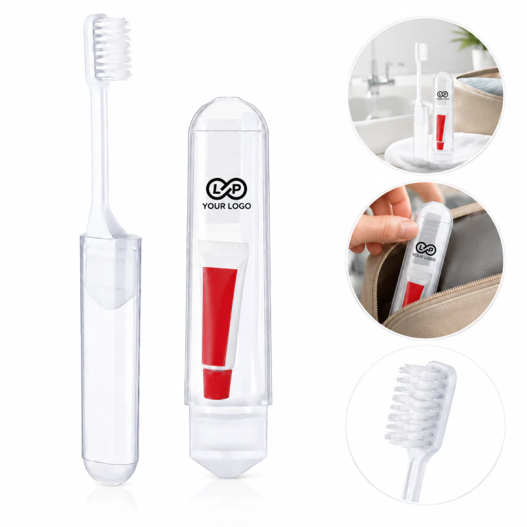 Portable Foldable Travel Toothbrush with Mini Toothpaste Set