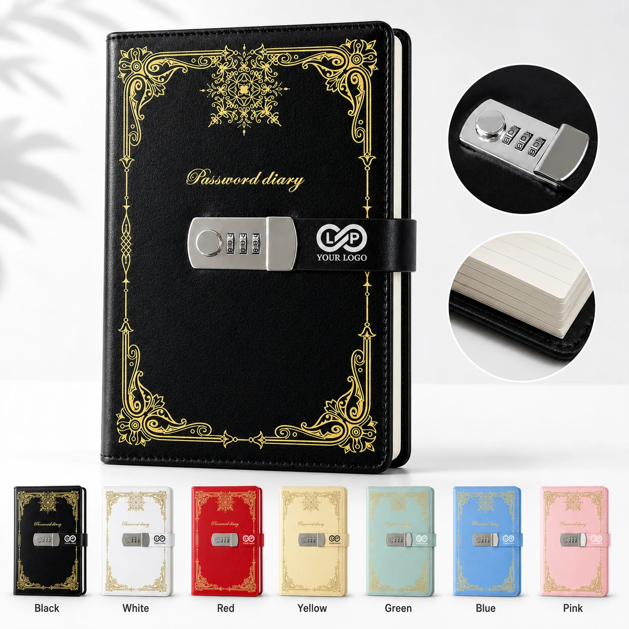 A5 Student Password Notebook with Lock for Women