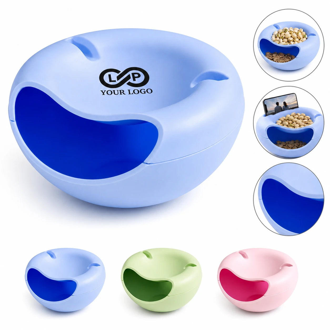 Phone Holder Fruit Snack Double-Layer Storage Tray