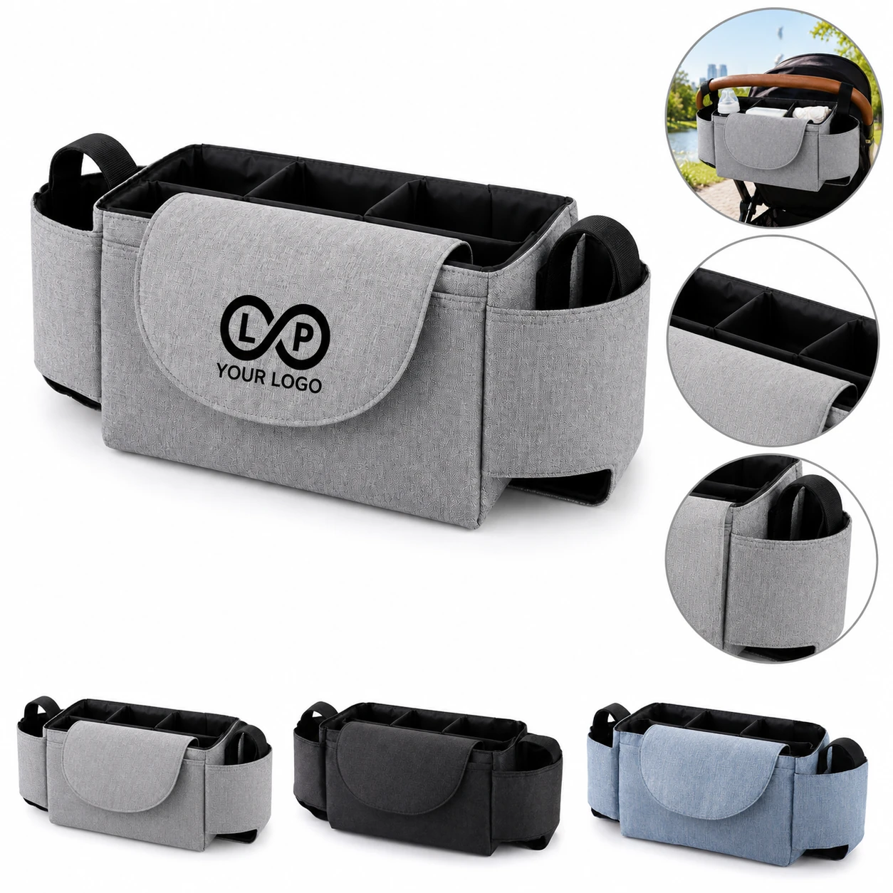 Large Capacity Oxford Baby Stroller Hanging Bag