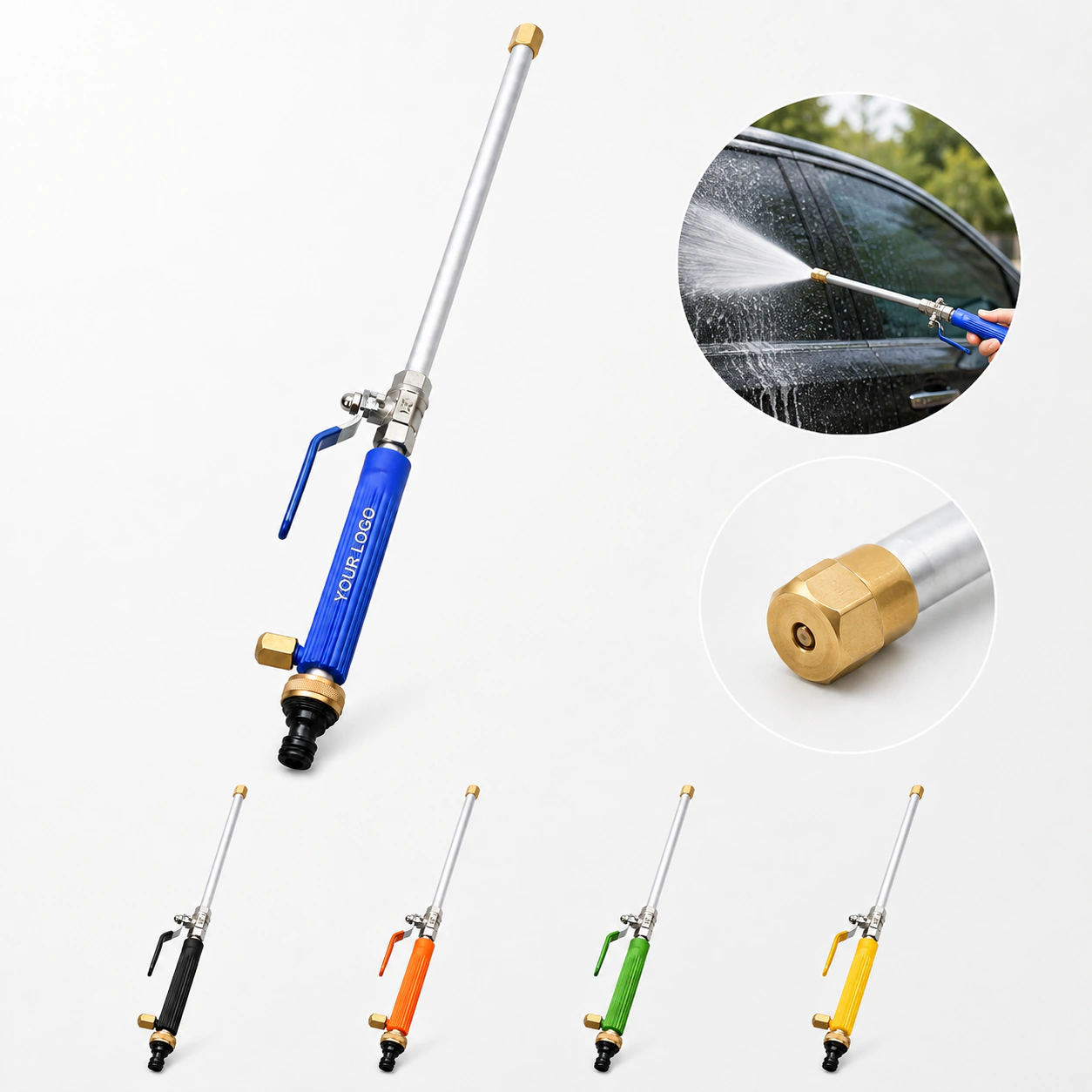 High Pressure Power Cleaning Stick Water Gun with Adjustable Nozzles