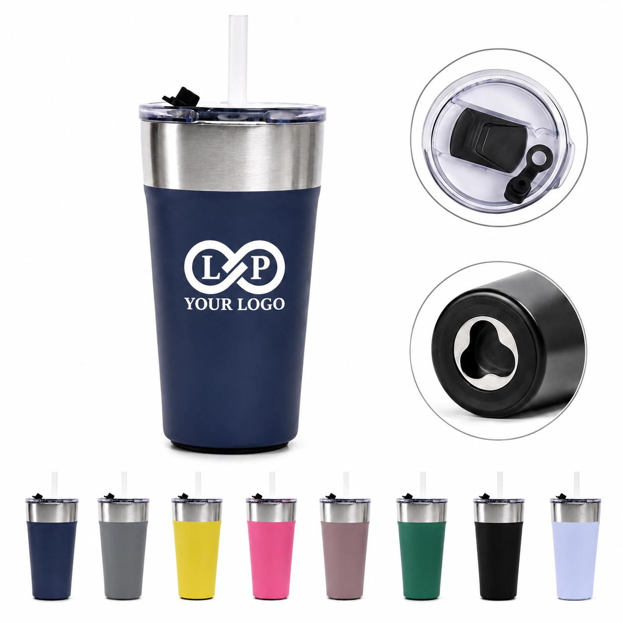 20oz Stainless Steel Travel Mug with Opener Insulated Leak-Proof