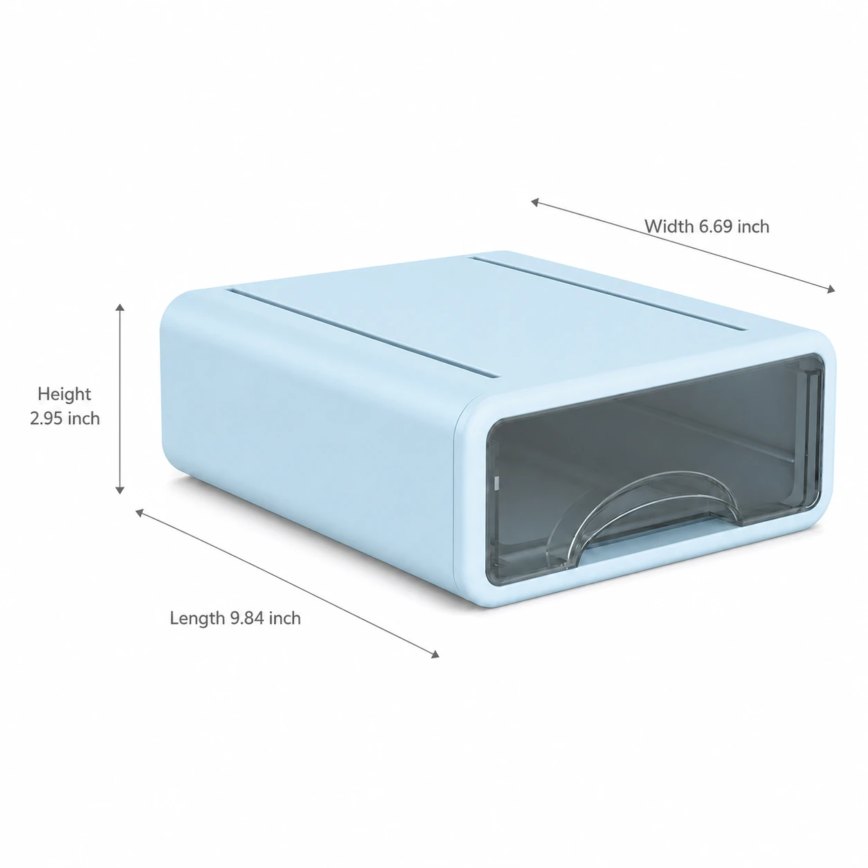 Clear Plastic Office Desktop Storage Box with Drawer for Stationery
