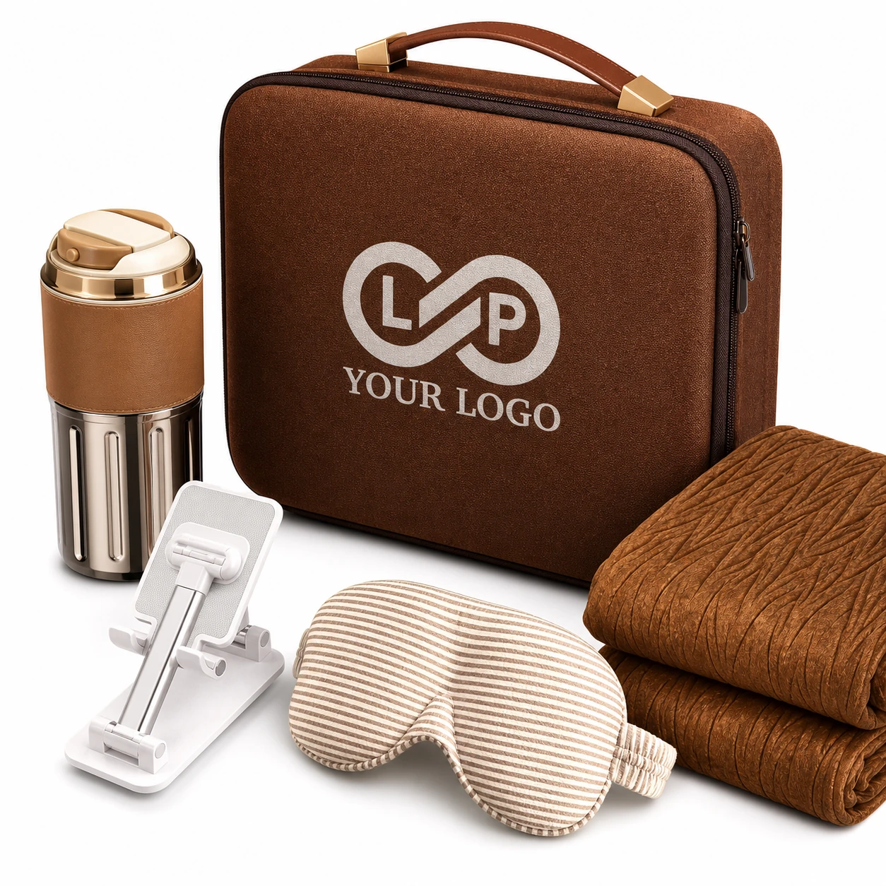 Business Thank You Gifts with Thermos, Phone Holder, Blanket, Eye Mask