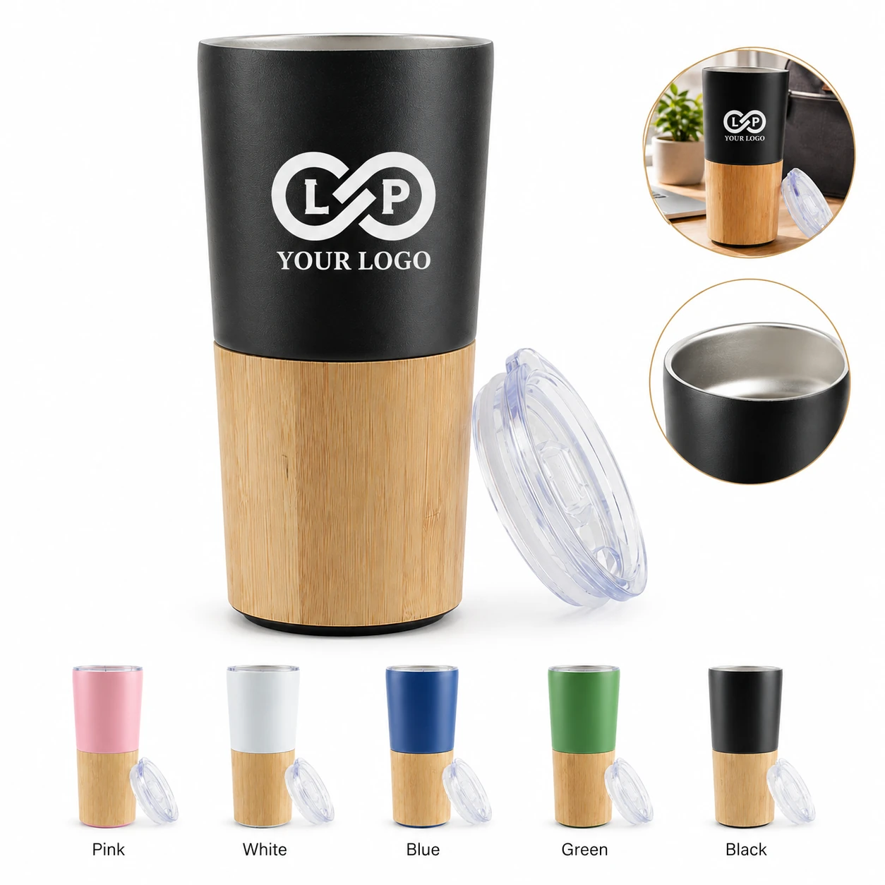 Durable Environmentally Friendly Bamboo Splicing Thermos Cup