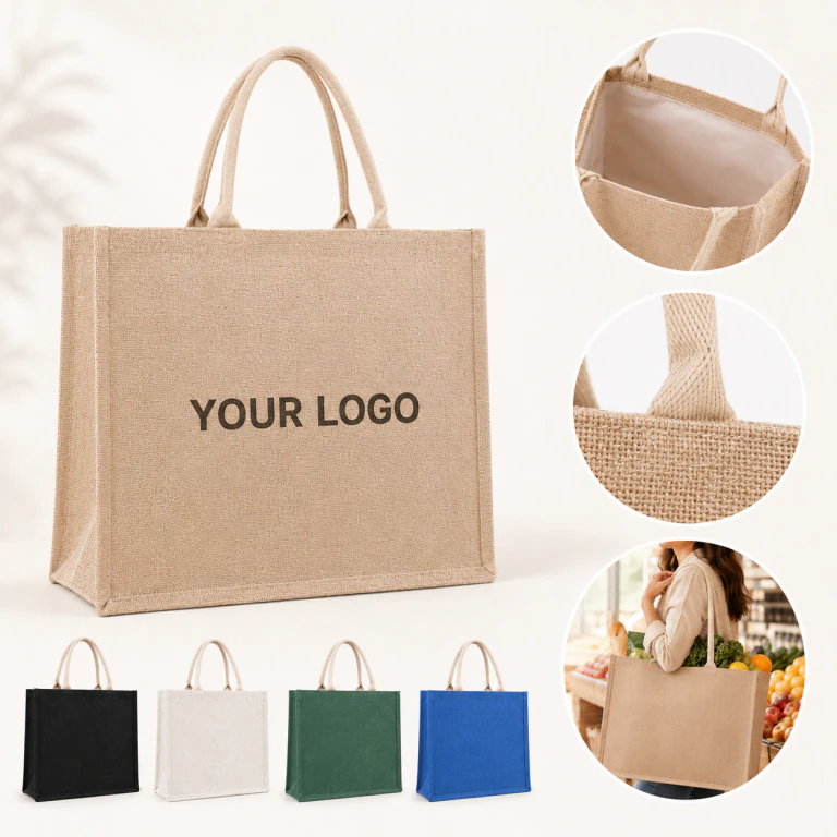 Bridesmaid Gift Eco-friendly Reusable Jute Tote Bag Waterproof
