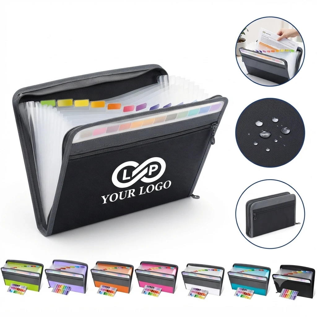 A4 Expanding File Folder Accordion Organizer with Zipper