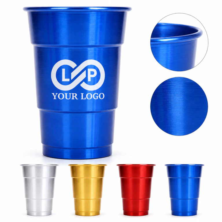 Outdoor Reusable Eco-Friendly Aluminum Party Cups with Lids