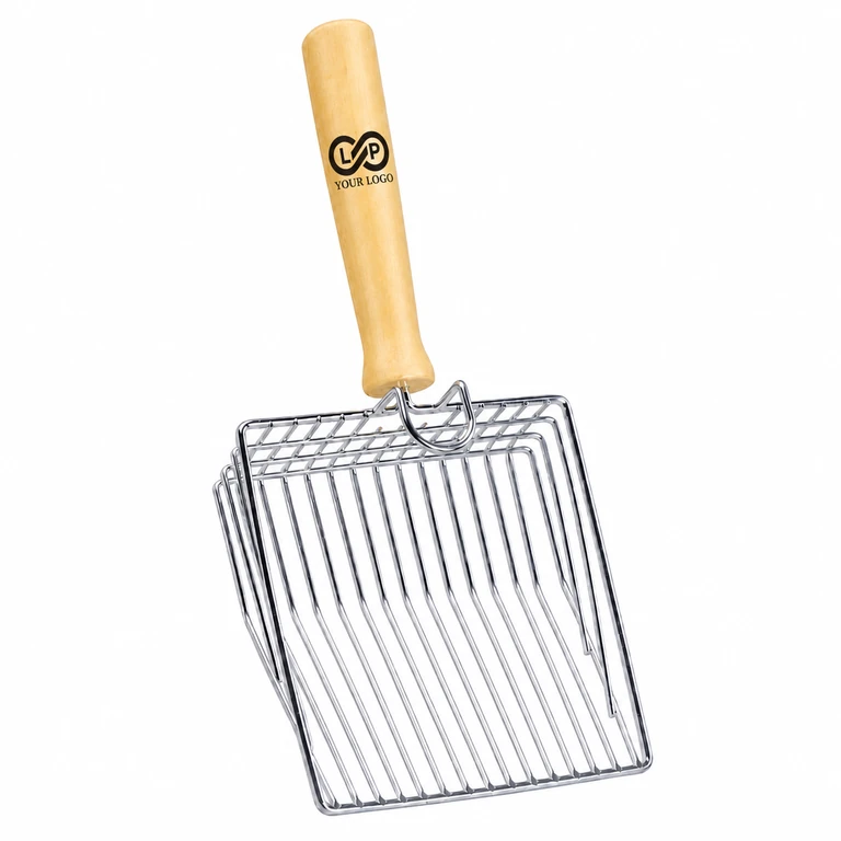 Durable Non-slip Hollow Long Handle Metal Cat Litter Scoop