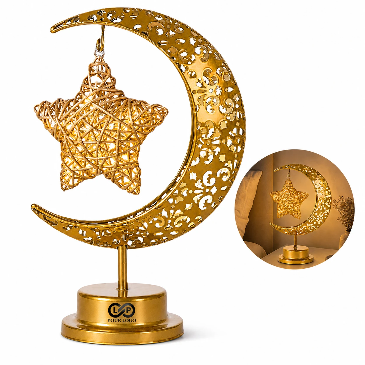 LED Hanging Decorative Tabletop Moon Rattan Star Night Light