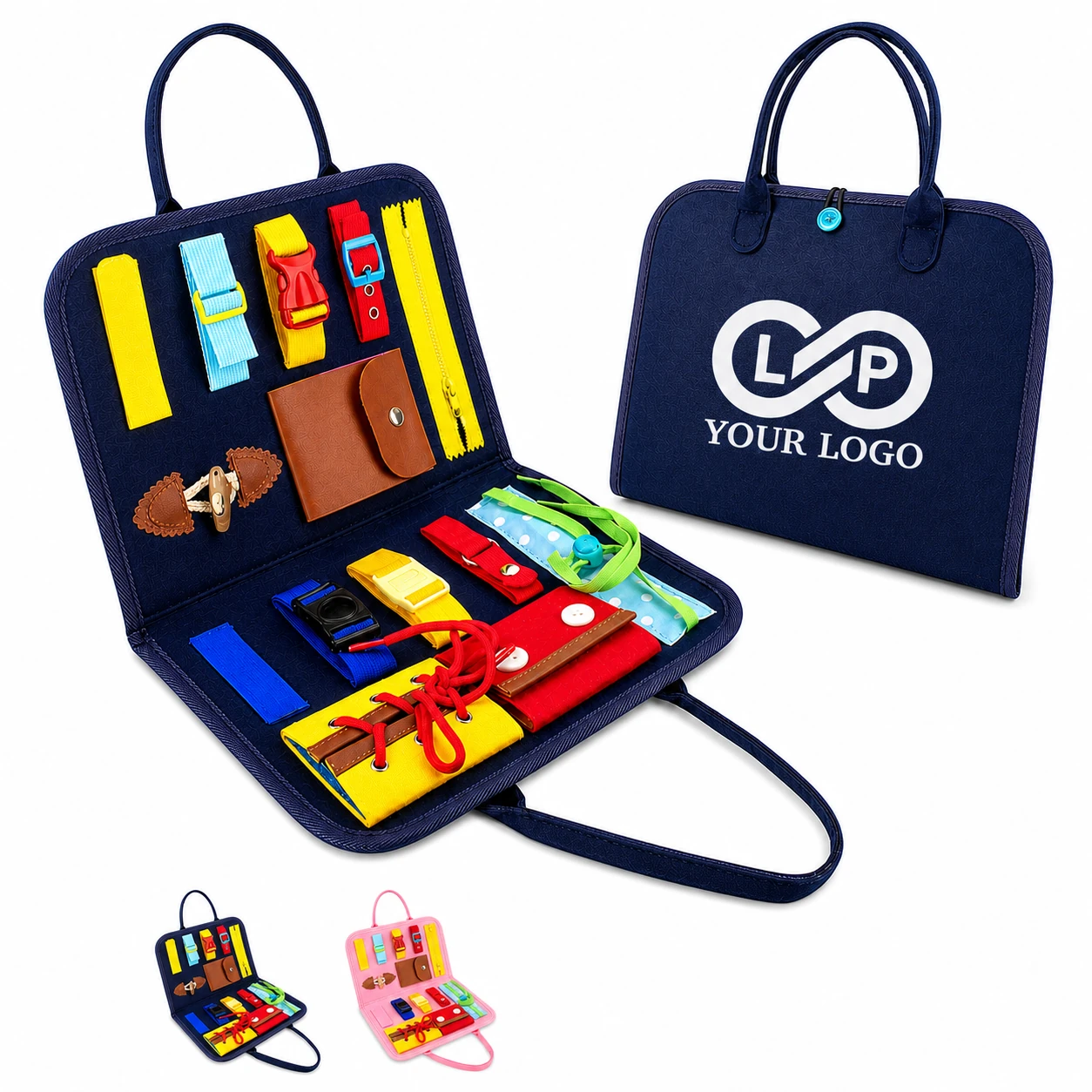 Sensory Busy Board for Toddlers 1-3 with Led Light, Safe Eco-Friendly Felt