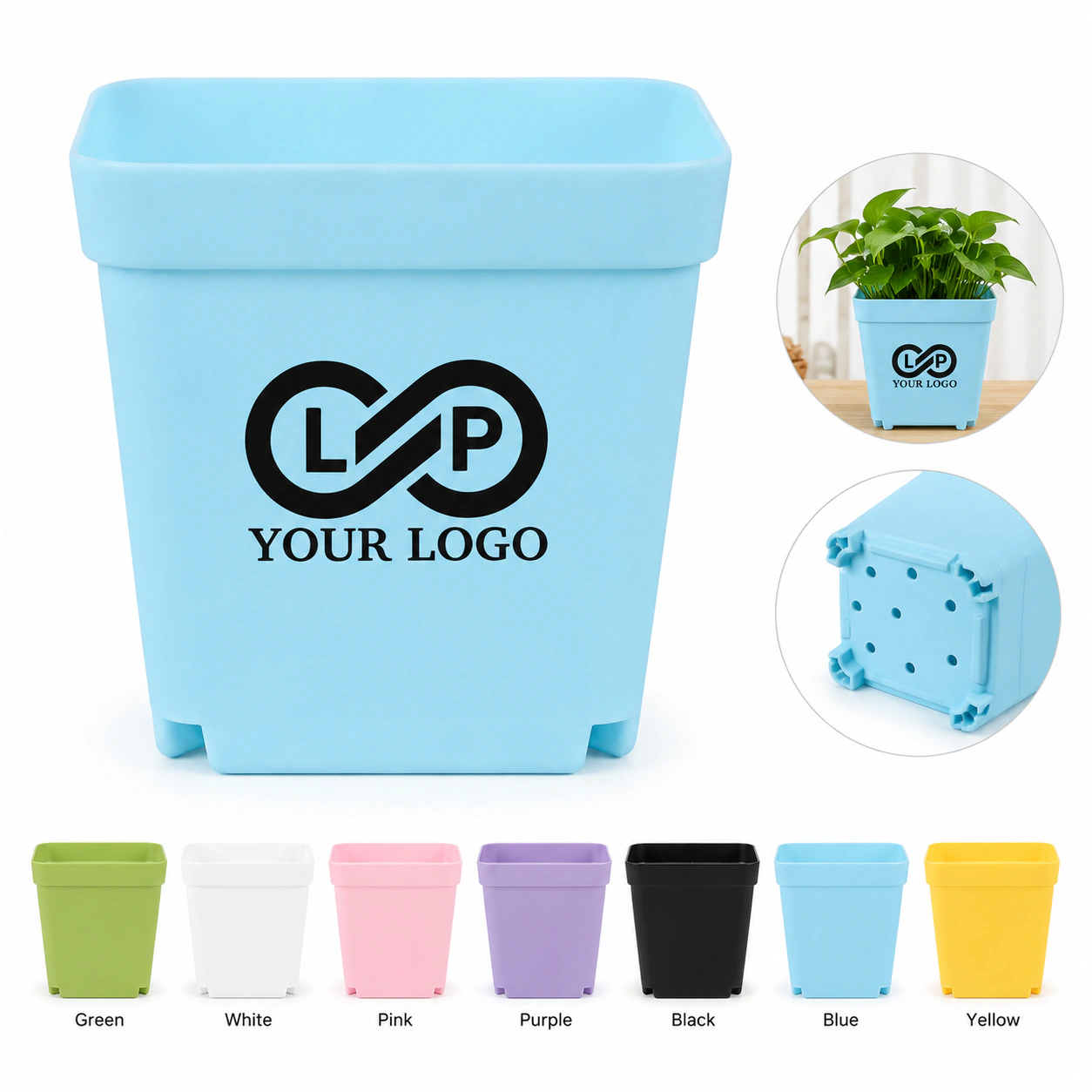 Plastic Square Mini Nursery Pots with Drainage Holes for Succulents