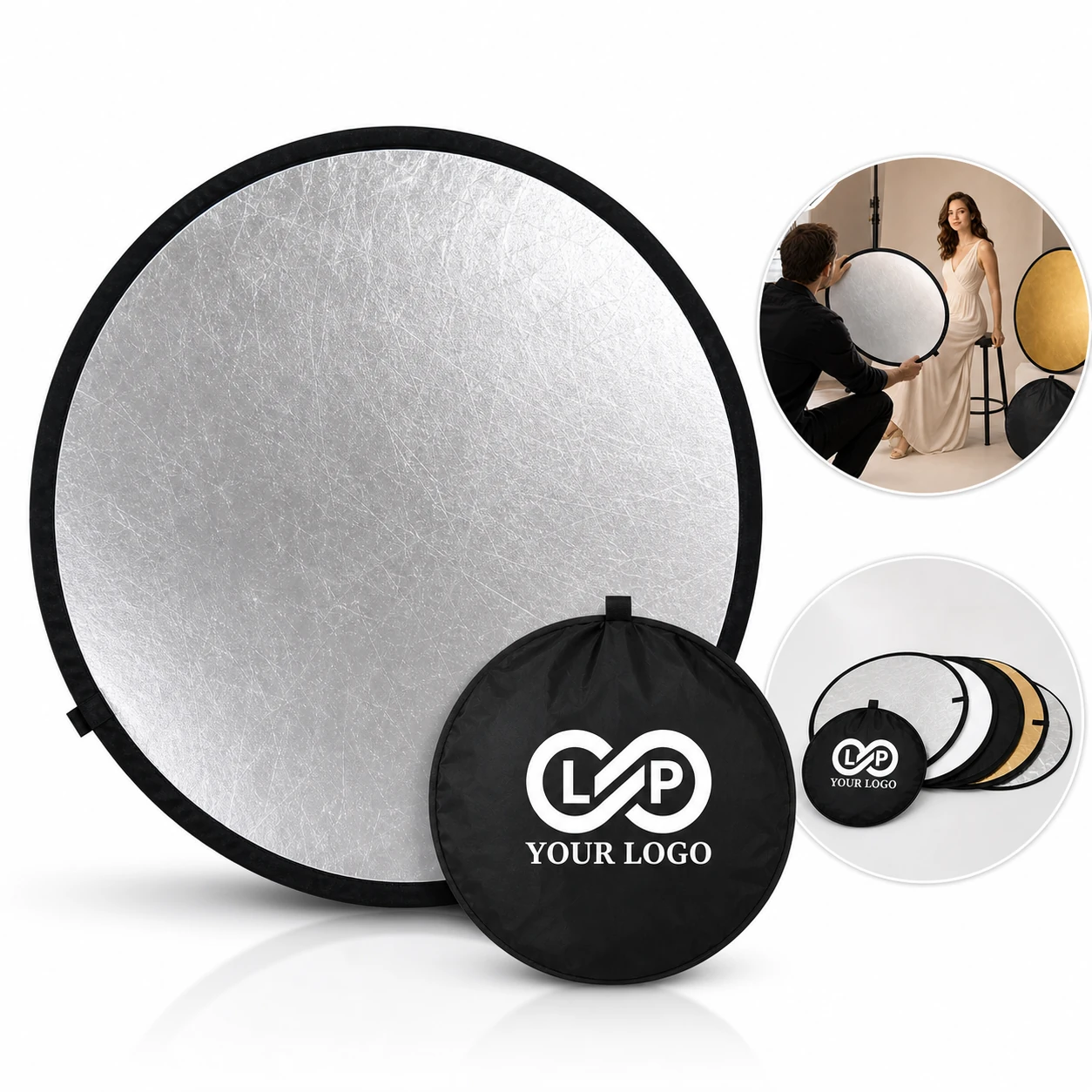 23" 2-in-1 Foldable Photography Light Reflector with Storage Bag