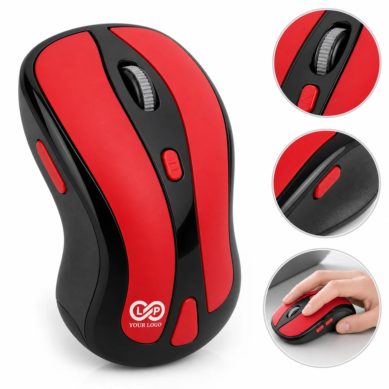 2.4G Wireless Mouse 5 Buttons Ergonomic Portable for Laptop PC Desktop