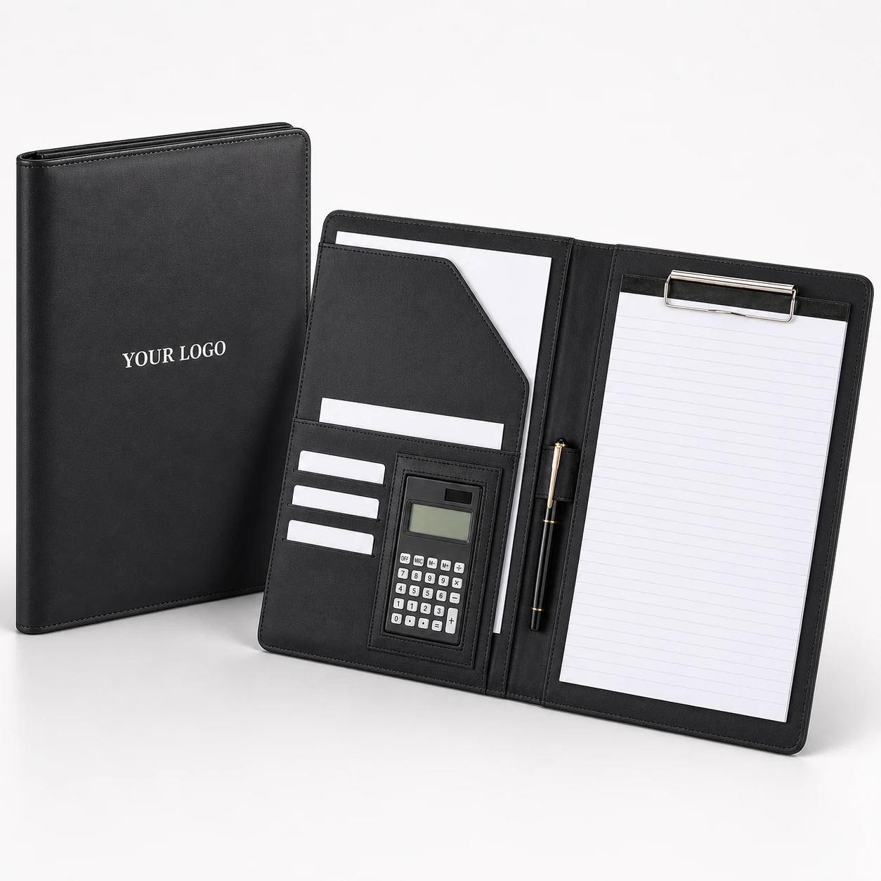 Professional Business Card Office Padfolio with Calculator